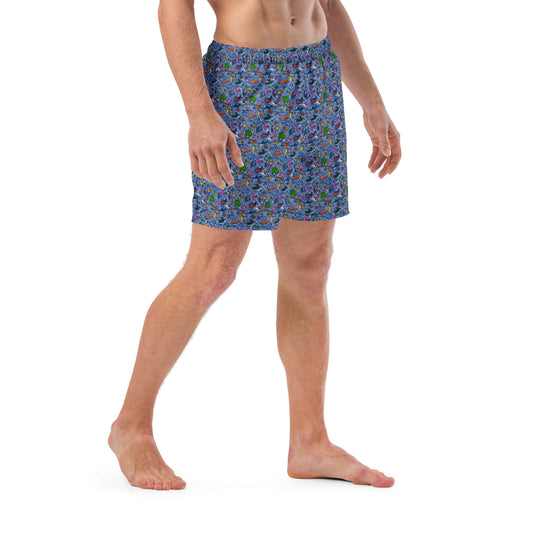 Nudibranch Sea Slugs: Men's Swim Trunks in Deep Sea Blue