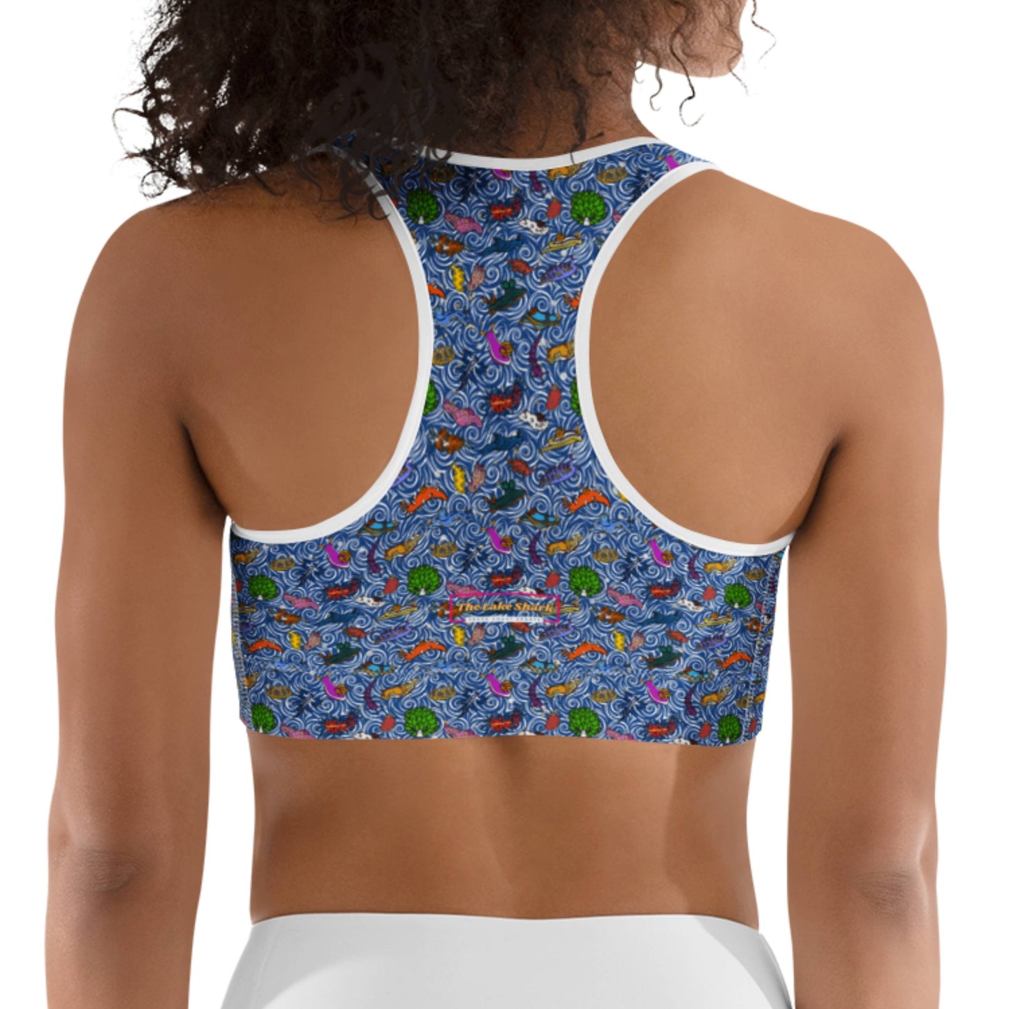 Nudibranch Sea Slugs: Racerback Swim Bra in Dark Blue