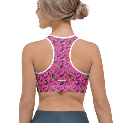 Nudibranch Sea Slugs: Racerback Swim Bra in Pink