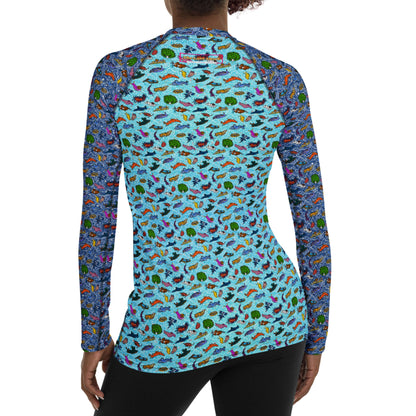 Nudibranch Sea Slugs: Women's Rash Guard in Blue Seas