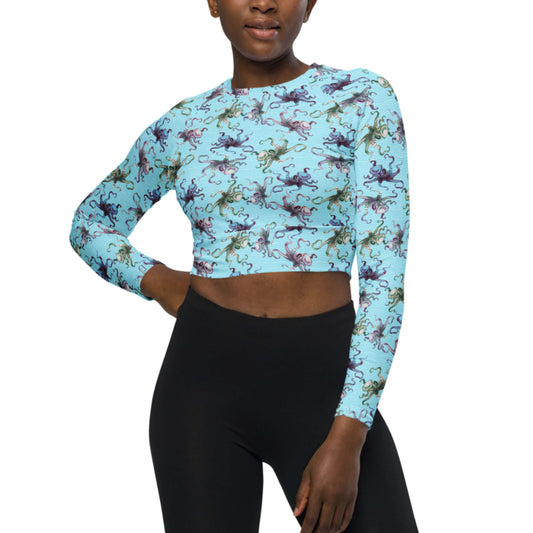 Octopus Splats Crop-Top Rashguard (XXS-6XL)