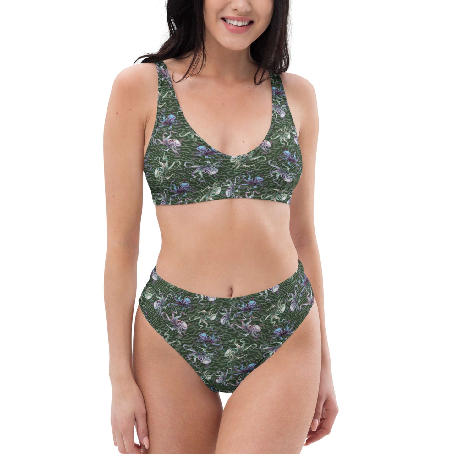 Octopus Splats: Bikini Set in Muck Monster Green