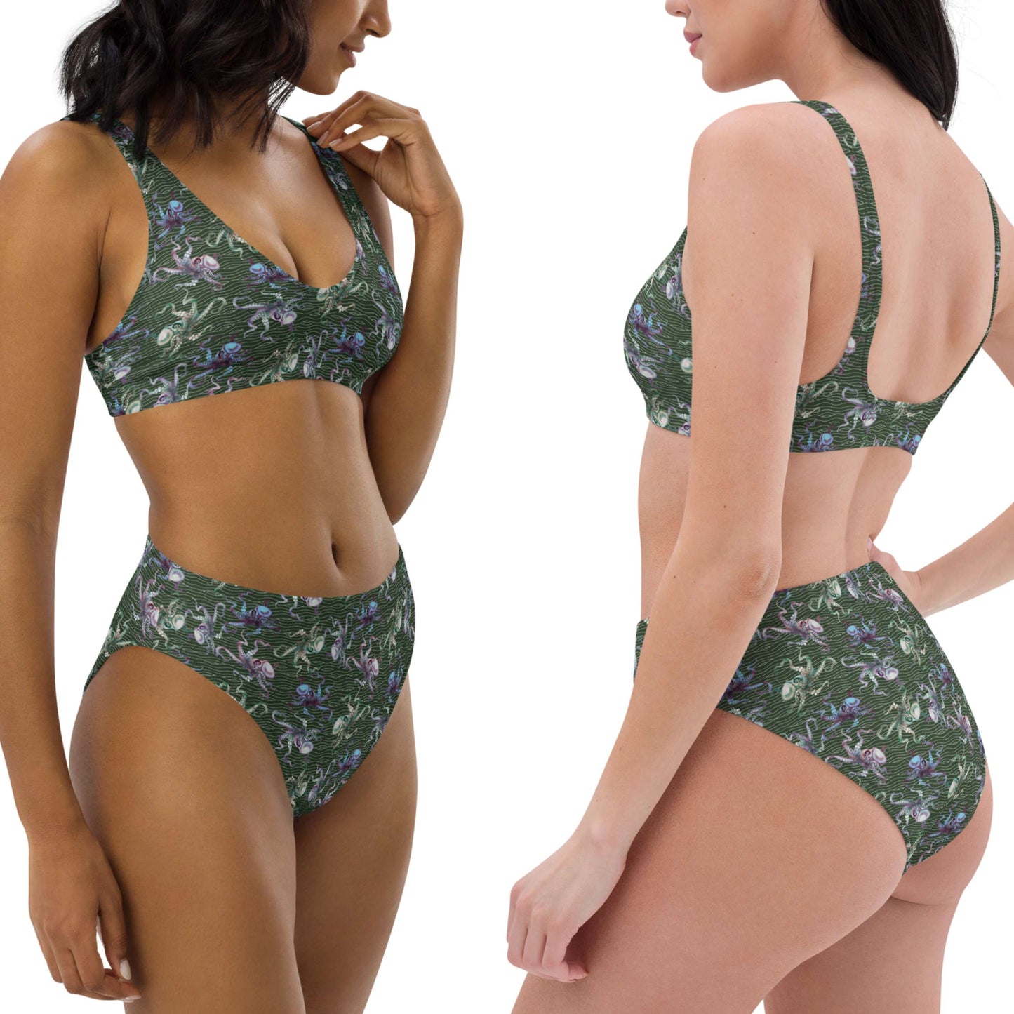Octopus Splats: Bikini Set in Muck Monster Green