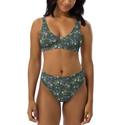 Octopus Splats: Bikini Set in Muck Monster Green