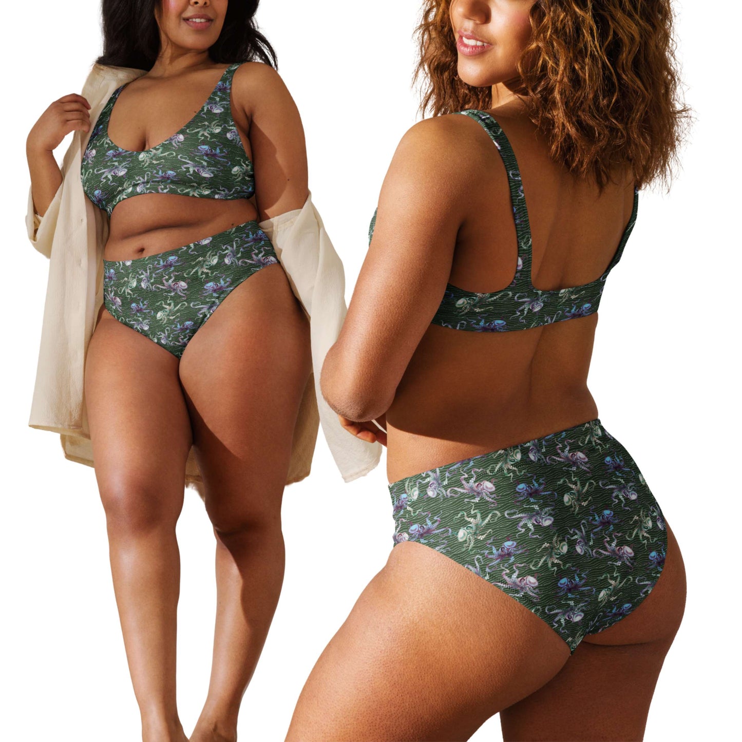 Octopus Splats: Bikini Set in Muck Monster Green