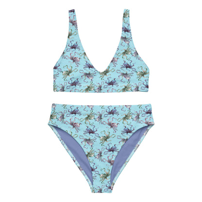 Octopus Splats: Bikini Set in Light Blue Chill
