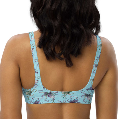 Octopus Splats: Bikini Top in Light Blue Chill