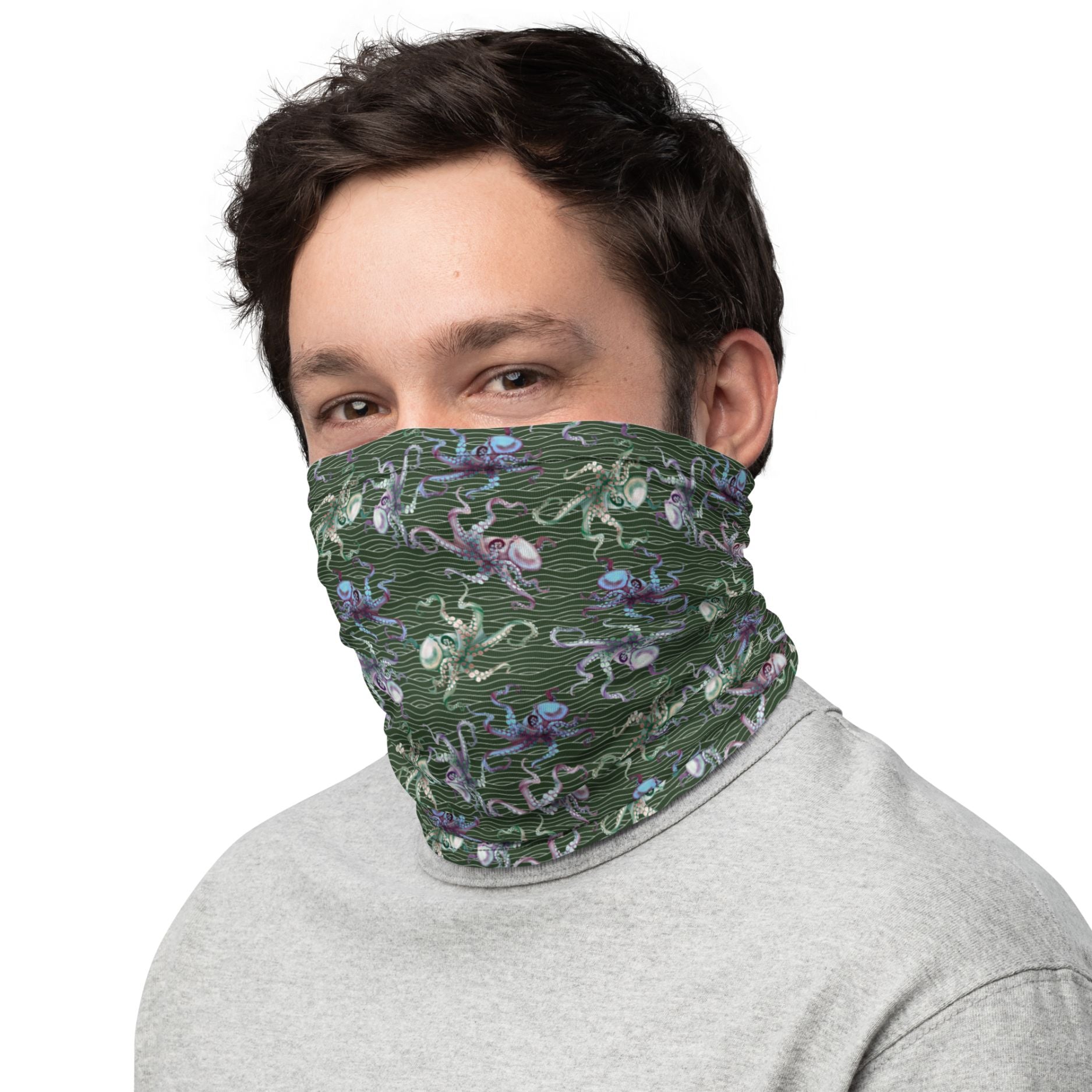 Octopus Neck Gaiter Buff for Scuba Diving Hair SUP Snorkel Sun Protection Made in the USA