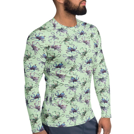 Octopus Splats: Men's Rash Guard Top