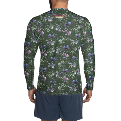 Octopus Scuba Diving Rash Guard for Men size XS S M L XL 2XL 3XL
