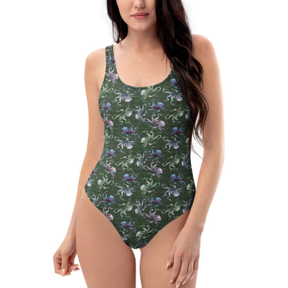 Octopus Swimsuit Women's One-Piece Cheeky for Scuba Diving SUP Snorkel Sun Protection Made in the USA Plus-Sizes XS S M L XL 2XL 3XL