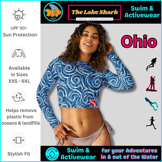 Ohio Local Blues: Crop-Top Rash Guard