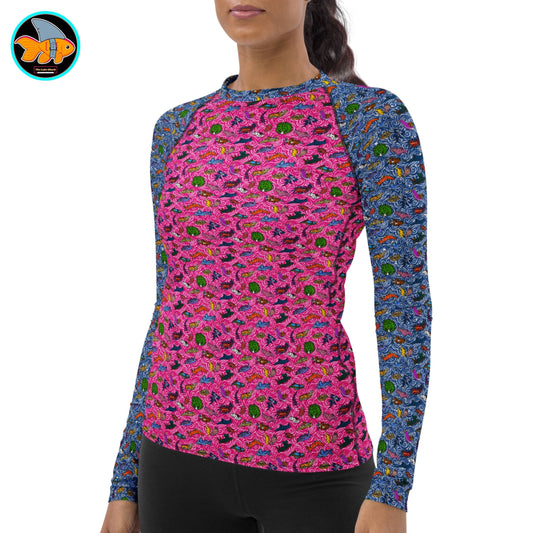 Nudibranch Sea Slugs: Women's Rash Guard in Pink