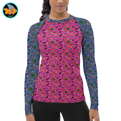 Nudibranch Sea Slugs: Women's Rash Guard in Pink