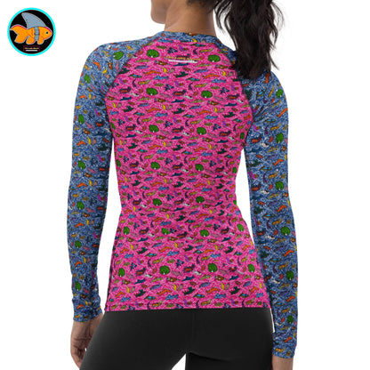 Nudibranch Sea Slugs: Women's Rash Guard in Pink