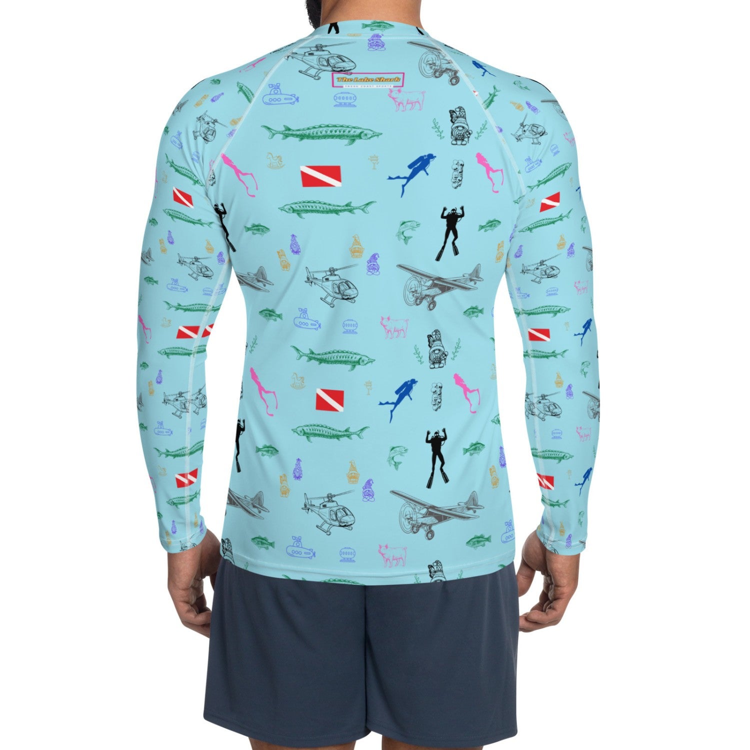 Quarry Training CERT MENS BEST FUN designer scuba dive surf paddle SUP Rash guard top water space lust army fish 2xl 3xl v3