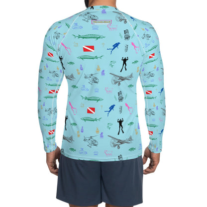 Quarry Training CERT MENS BEST FUN designer scuba dive surf paddle SUP Rash guard top water space lust army fish 2xl 3xl v3