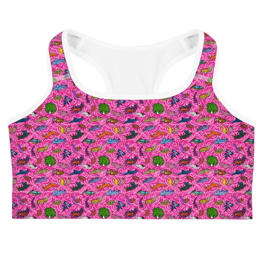 Nudibranch Sea Slugs: Racerback Swim Bra in Pink