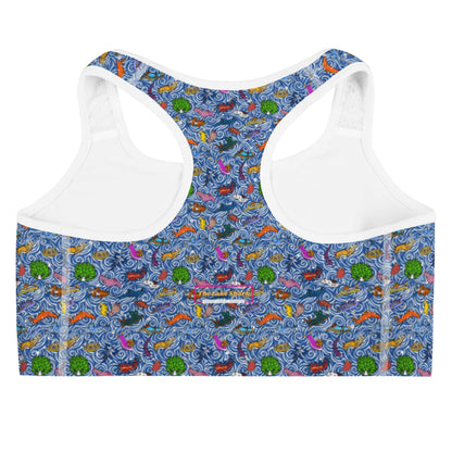 Nudibranch Sea Slugs: Racerback Swim Bra in Dark Blue