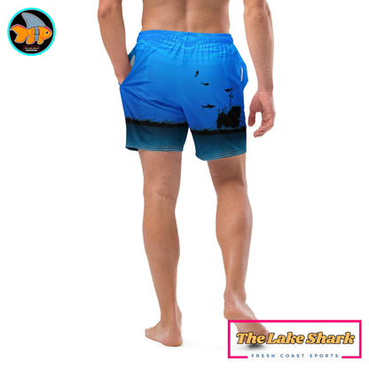Get Wrecked -Shipwreck Sharks & Scuba: Men's Swim Trunks