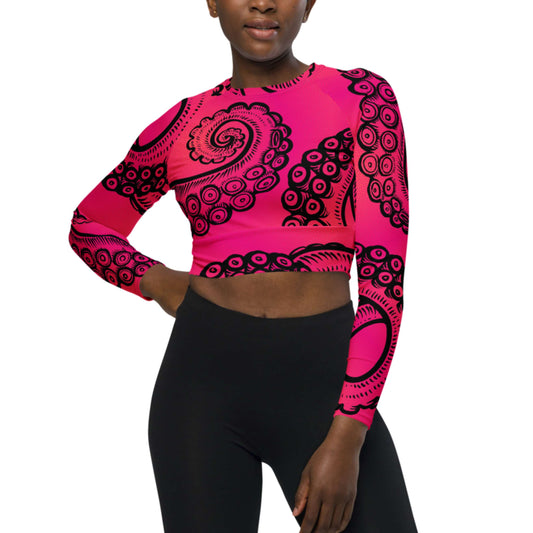 Tentacle Twist: Crop-Top Rashguard (XXS-6XL)