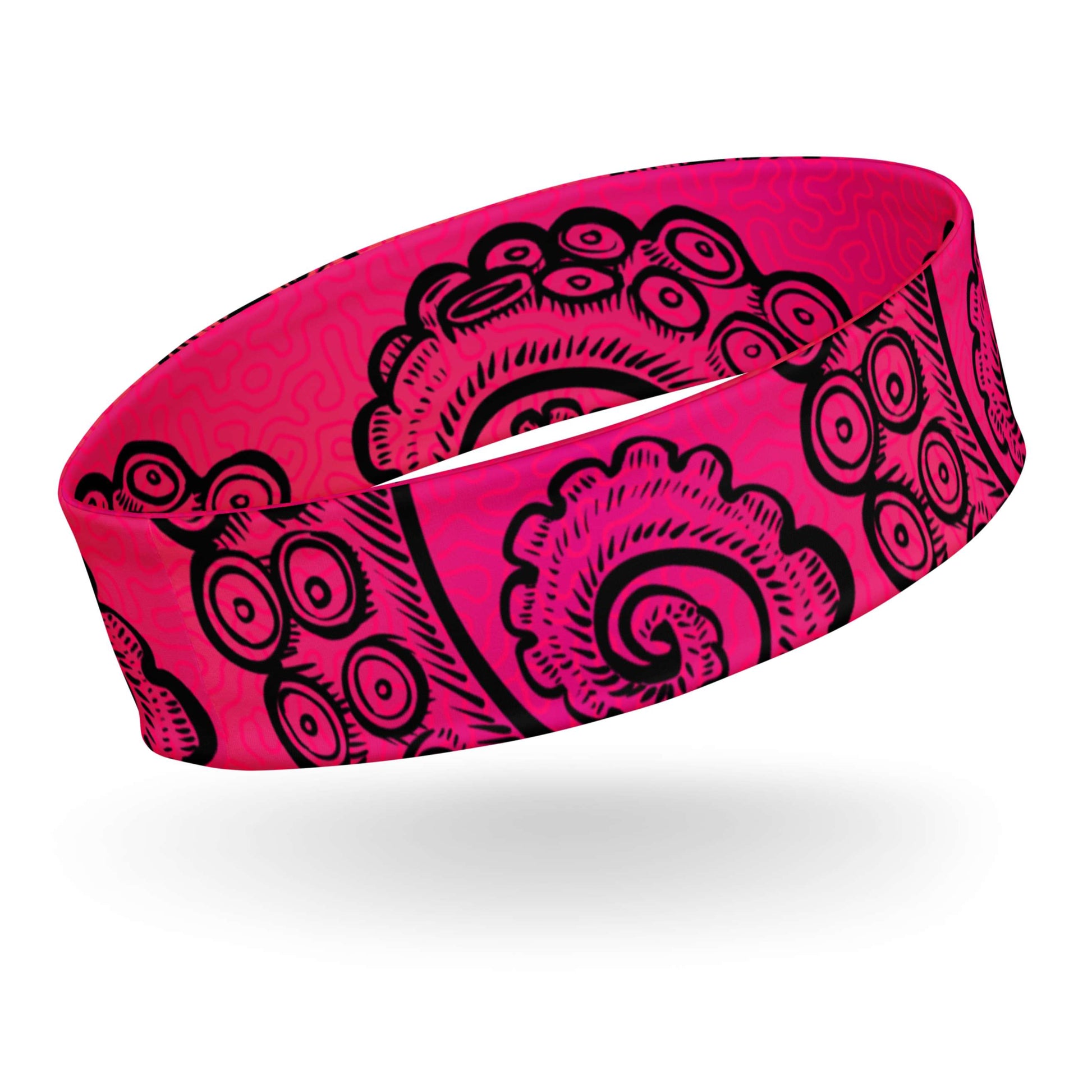 Pink Octopus Tentacle Twist Graphic Design Gaiter Buff for Scuba Diving Hair Sun Protection SUP by The Lake Shark