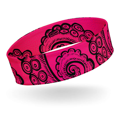Pink Octopus Tentacle Twist Graphic Design Gaiter Buff for Scuba Diving Hair Sun Protection SUP by The Lake Shark