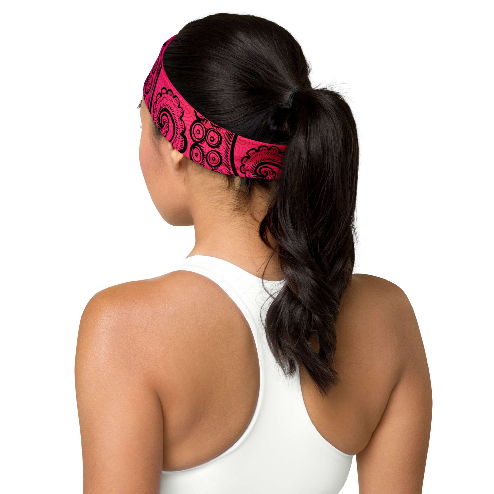 Pink Octopus Tentacle Twist Graphic Design Gaiter Buff for Scuba Diving Hair Sun Protection SUP by The Lake Shark