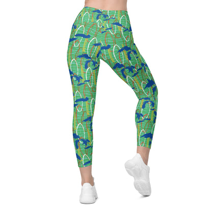 Great Lakes Camo: Women's Swim & Sports Leggings
