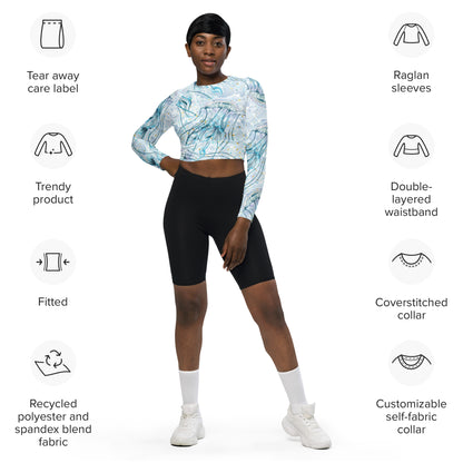 Jellyfish Mist: Crop-Top Rashguard (XXS-6XL)