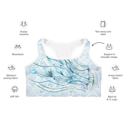 Jellyfish Mist: Swim & Sports Hybrid Bra Top
